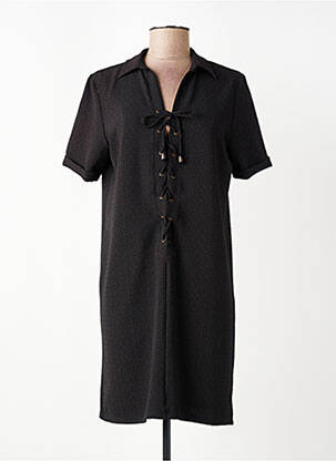 Rochie midi țesătură crep mâneci scurte negru TODAY femme