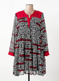 Rochie midi croială fluidă mâneci lungi roșu POUPÉE CHIC BY MERCEDES DE MIGUEL femeie
