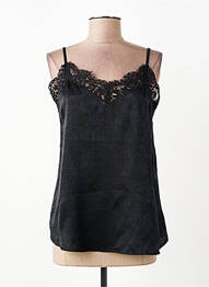 Tricou croială cambrată bretele subțiri negru EVA KAYAN femme