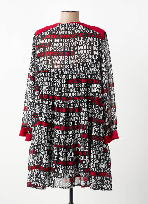 Rochie midi croială fluidă mâneci lungi roșu POUPÉE CHIC BY MERCEDES DE MIGUEL femme