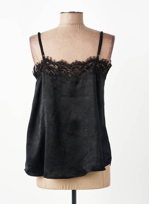 Tricou croială cambrată bretele subțiri negru EVA KAYAN femme