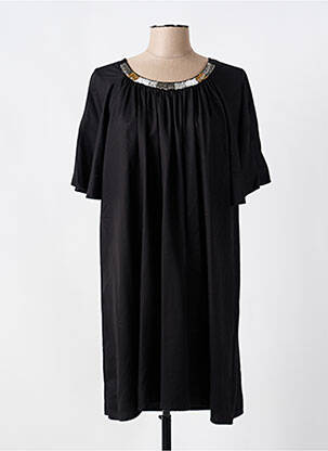 Rochie scurtă croială fluidă mâneci scurte negru XT STUDIO femeie
