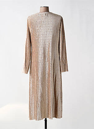 Rochie midi mâneci 3/4 mâneci 3/4 bej LEO & UGO femme