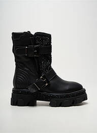 Botine/ghete țesătură satinată toc de 4 la 6 cm negru ALMA EN PENA femme