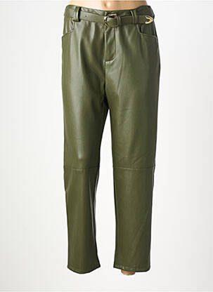 Pantalon 7/8 talie cu cleme mărime normală verde IMPERIAL femeie