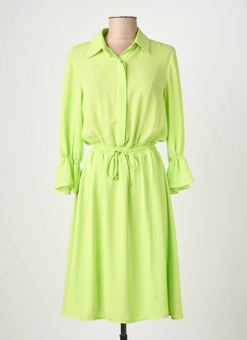Rochie midi croială fluidă mâneci lungi verde FRACOMINA femme