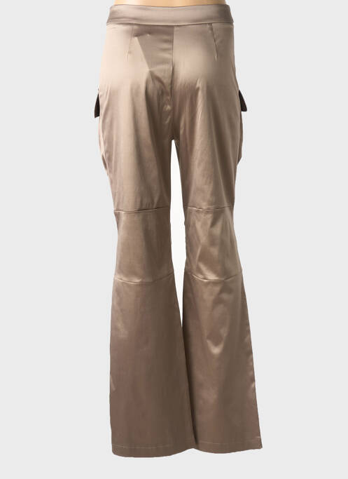 Pantalon cargo închidere cu fermoar sub clapetă cu nasturi talie înaltă maro RELISH femme