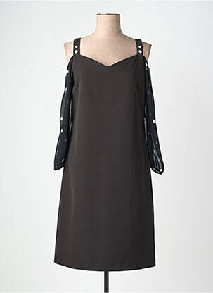 Rochie midi mâneci lungi mâneci lungi negru FUEGO WOMAN femeie