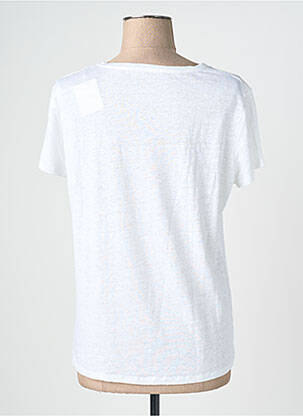 Tricou imprimeu fantezie mâneci scurte alb MAJESTIC FILATURES femeie
