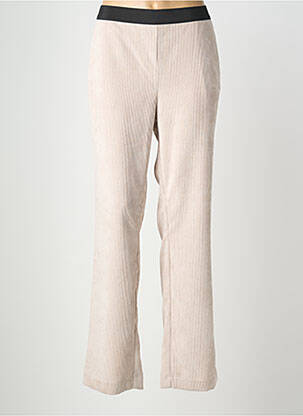 Pantalon drept talie elastică bej DEVERNOIS femeie