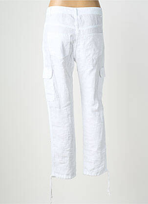 Pantalon 7/8 închidere cu fermoar sub clapetă cu nasturi alb DOLCEZZA femeie