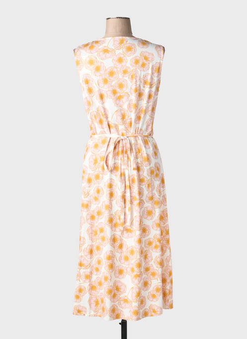 Rochie lungă imprimeu fantezie fără mâneci galben MAJESTIC FILATURES femme