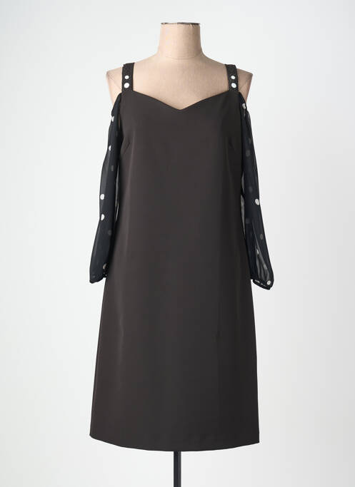 Rochie midi mâneci lungi mâneci lungi negru FUEGO WOMAN femme