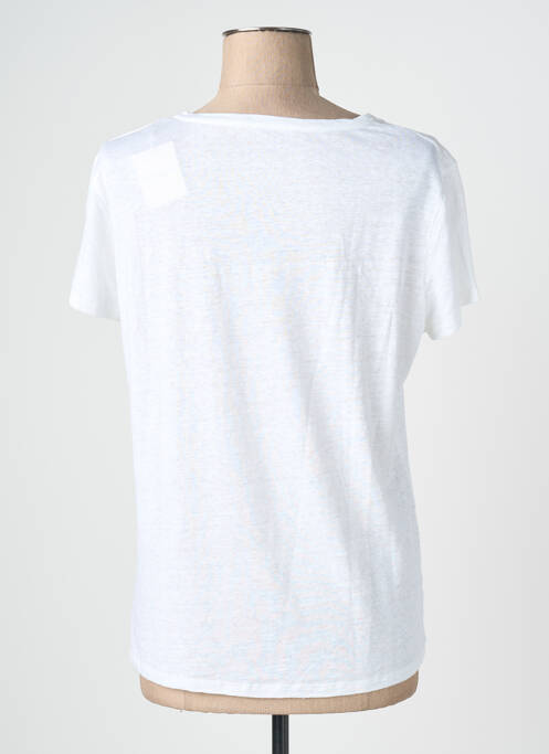 Tricou imprimeu fantezie mâneci scurte alb MAJESTIC FILATURES femme
