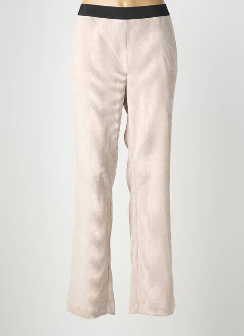 Pantalon drept talie elastică bej DEVERNOIS femme