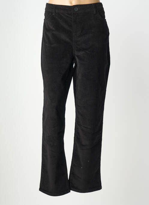 Pantalon drept închidere cu fermoar sub clapetă cu nasturi negru DOLCEZZA femme