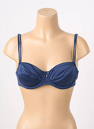 Sutien efect material satinat sutien balconet cu decolteu înalt albastru MARIE JO femeie