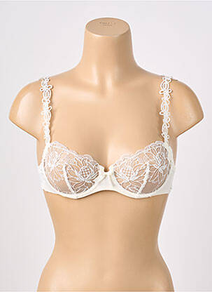 Sutien efect material satinat sutien balconet cu decolteu înalt bej SIMONE PERELE femeie