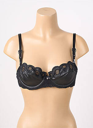 Sutien efect material satinat sutien balconet cu decolteu înalt negru LISE CHARMEL femeie