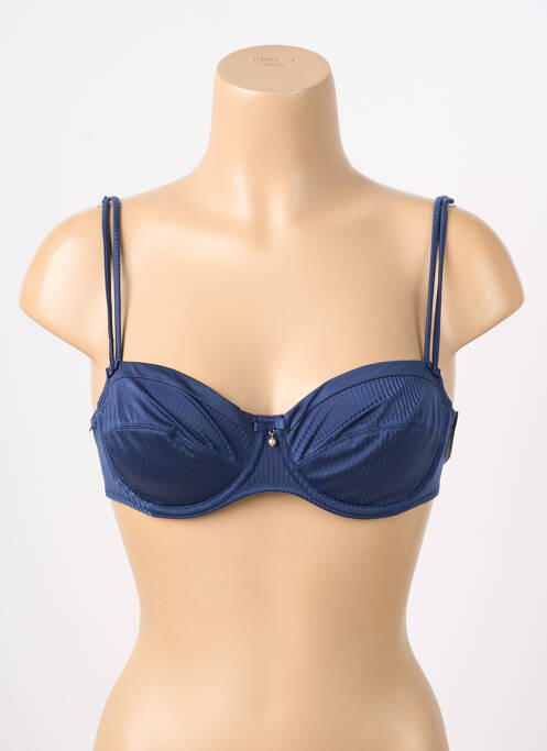Sutien efect material satinat sutien balconet cu decolteu înalt albastru MARIE JO femme