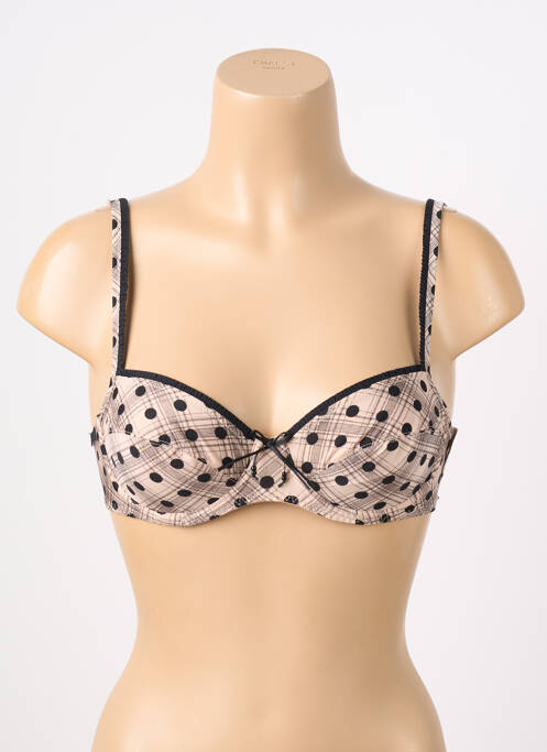 Sutien efect material satinat sutien balconet cu decolteu înalt bej MARIE JO femme