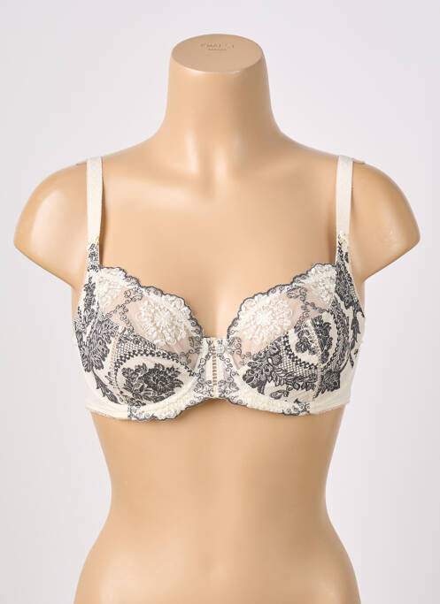 Sutien efect material satinat sutien cupe întregi cu decolteu înalt bej EMPREINTE femme