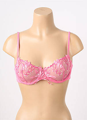 Sutien efect material satinat sutien balconet cu decolteu înalt roz SIMONE PERELE femme