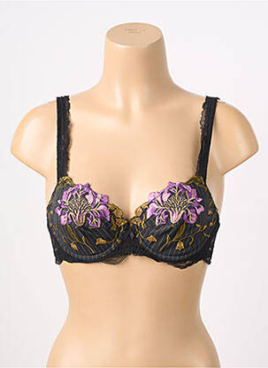 Sutien efect material satinat sutien balconet cu decolteu înalt negru LISE CHARMEL femeie