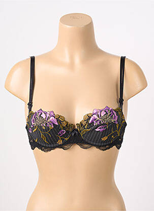 Sutien efect material satinat sutien balconet cu decolteu înalt negru LISE CHARMEL femeie