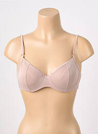 Sutien efect material satinat sutien cupe întregi cu decolteu înalt roz MARIE JO femme