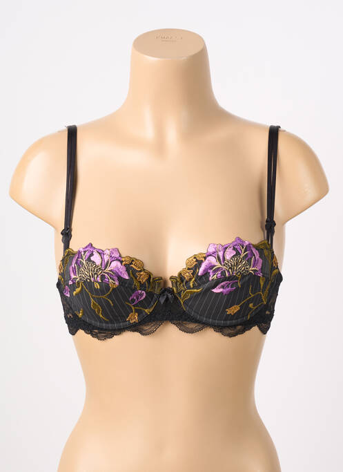 Sutien efect material satinat sutien balconet cu decolteu înalt negru LISE CHARMEL femme