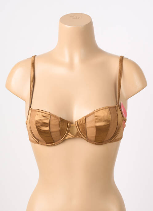 Sutien efect material satinat sutien balconet cu decolteu înalt auriu ALLUMETTE femme