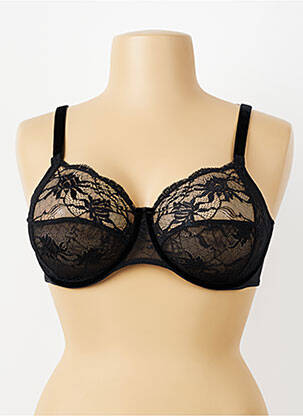 Sutien efect material satinat sutien cupe întregi cu decolteu înalt negru EMPREINTE femme