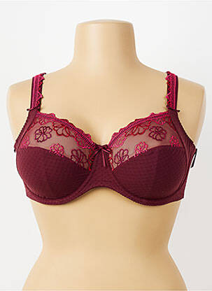 Sutien efect material satinat sutien cupe întregi cu decolteu înalt violet PRIMADONNA femeie