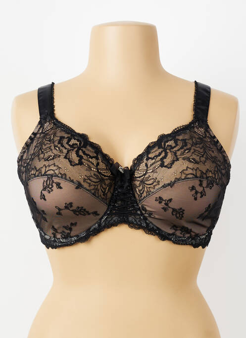 Sutien țesătură dantelă sutien cupe întregi cu decolteu înalt negru LISE CHARMEL femme