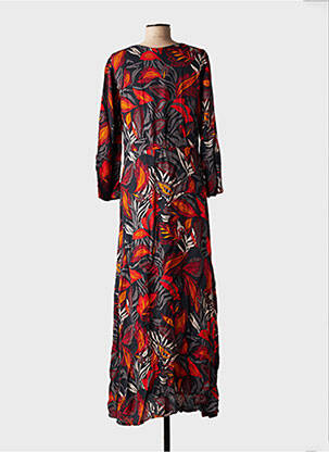 Rochie lungă imprimeu floral mâneci 3/4 negru NOMADS femeie