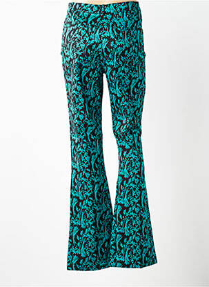 Pantalon evazat închidere cu fermoar sub clapetă cu cârlig talie înaltă verde WOW TO GO femeie