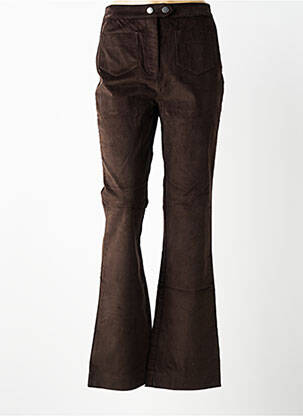 Pantalon evazat elasticitate talie înaltă maro WOW TO GO femeie