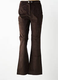 Pantalon evazat elasticitate talie înaltă maro WOW TO GO femme