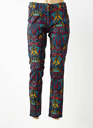 Pantalon slim țesătură poplin negru NOMADS femeie