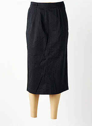 Fustă midi talie cu cleme negru WOW TO GO femeie