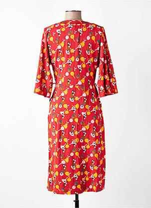 Rochie midi mâneci 3/4 mâneci 3/4 portocalie WOW TO GO femeie