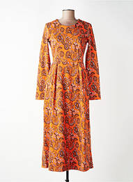 Rochie lungă mâneci lungi mâneci lungi portocaliu WOW TO GO femme