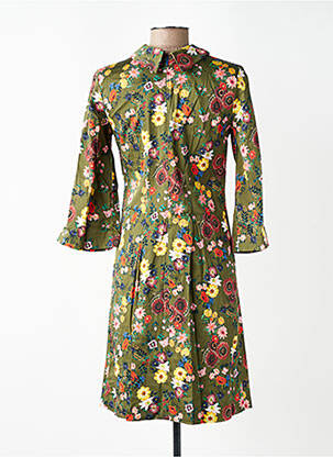Rochie scurtă închidere cu fermoar la spate mâneci lungi verde WOW TO GO femeie