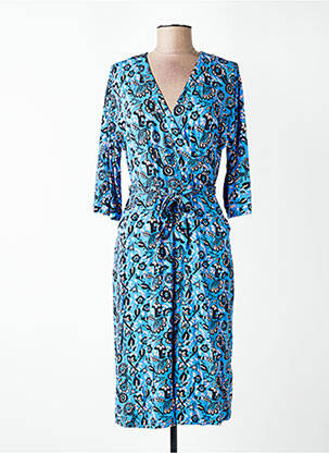 Rochie midi mâneci 3/4 mâneci 3/4 albastru WOW TO GO femeie
