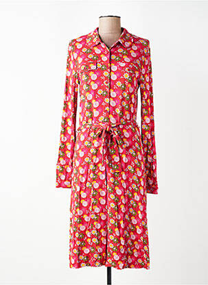 Rochie midi imprimeu floral mâneci lungi portocalie WOW TO GO femeie