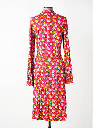 Rochie midi imprimeu floral mâneci lungi portocalie WOW TO GO femeie