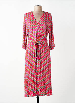 Rochie midi mâneci 3/4 mâneci 3/4 roz WOW TO GO femeie
