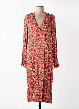 Rochie midi croială fluidă mâneci lungi maro WOW TO GO femeie