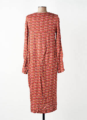 Rochie midi croială fluidă mâneci lungi maro WOW TO GO femeie
